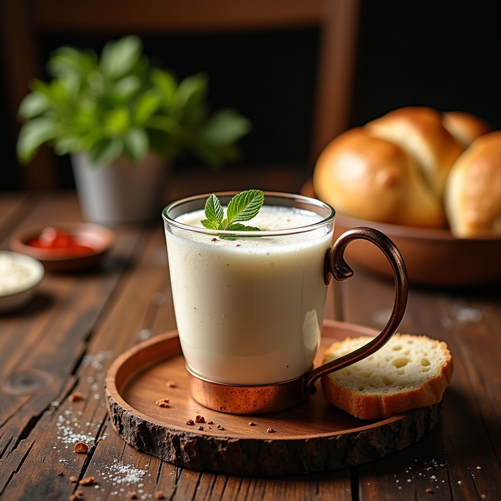 Ayran ve taze ekmek